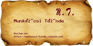 Munkácsi Tünde névjegykártya
